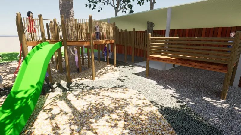 Playground landscaping render - 2